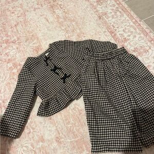 Zara girls Black and White Gingham set
